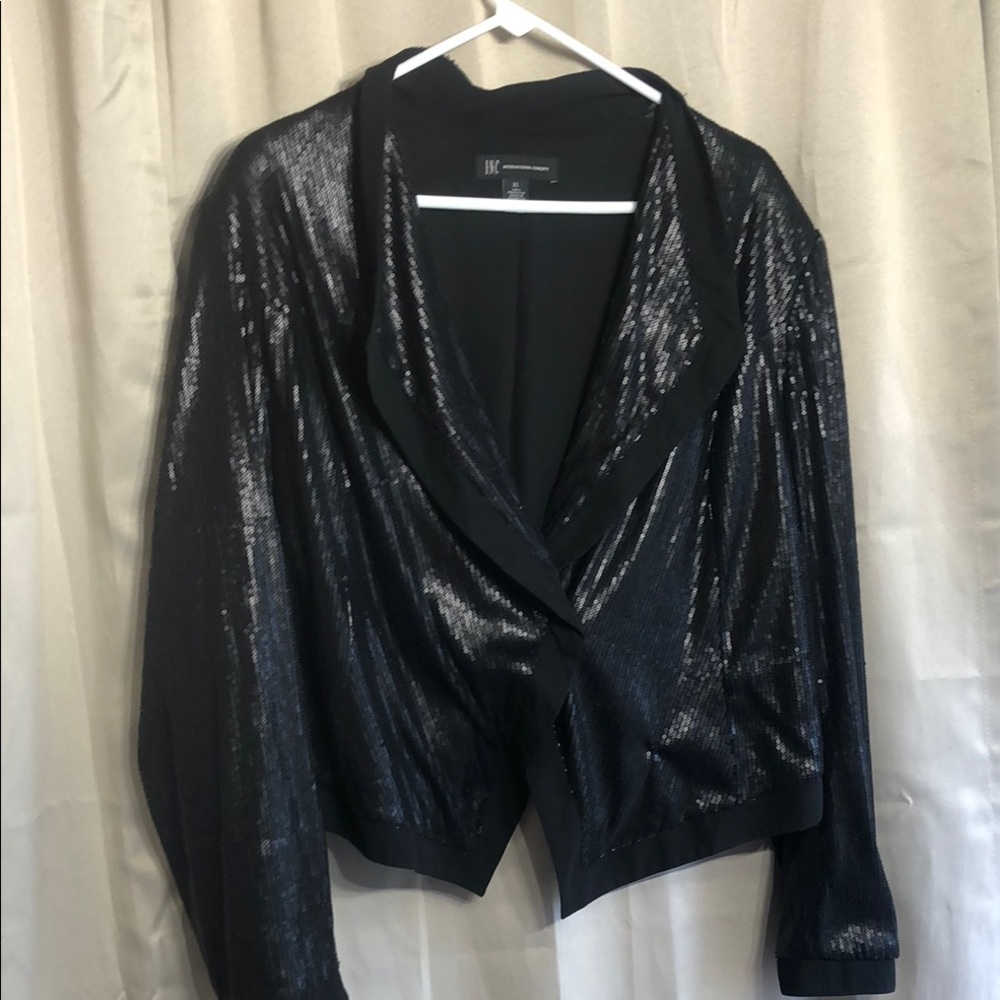 INC International Concepts Black Metallic Blazer